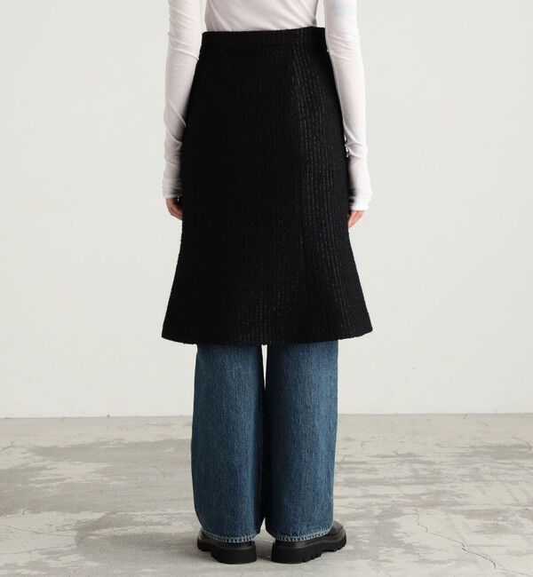 Edition「ブラックツイードヘムフレアスカート」|スカート|