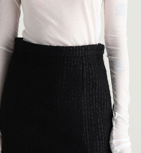 Edition「ブラックツイードヘムフレアスカート」|スカート|