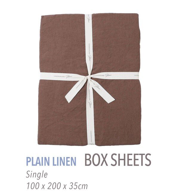 TOMORROWLAND HOME「プレーンリネン ボックスシーツ（シングル）」|その他|49 ダークブラウン