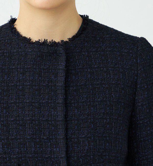 Ballsey「ラメミックスツイード セミダブルクルージャケット」|ノーカラージャケット|