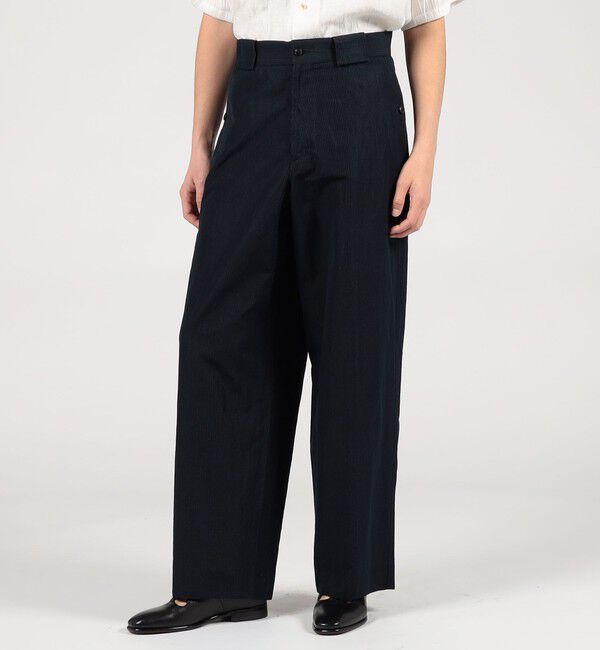 TOMORROWLAND MENS「コットンリネンシルク ノープリーツ ワイドパンツ」|チノ|