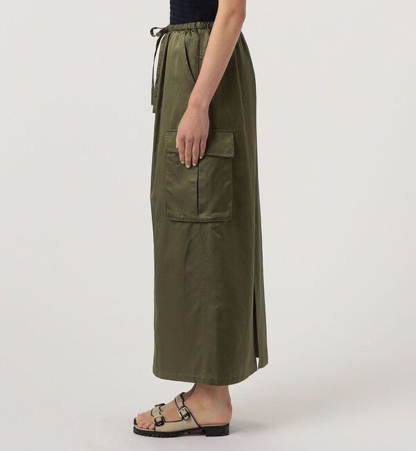 MACPHEE「コットンレーヨンモールスキン カーゴマキシスカート」|タイト|