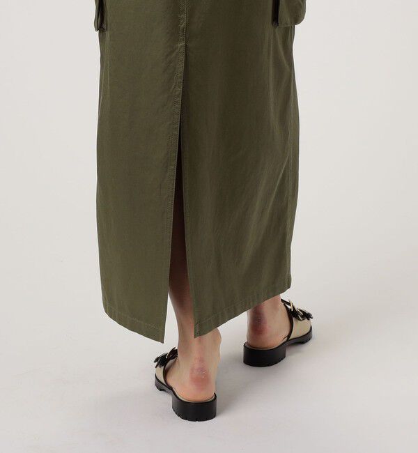 MACPHEE「コットンレーヨンモールスキン カーゴマキシスカート」|タイト|