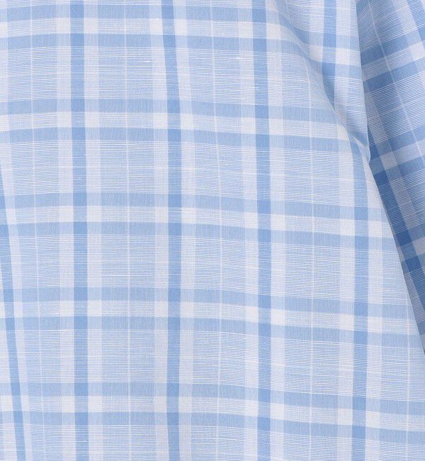 TOMORROWLAND MENS「コットンリネン オープンカラーロングスリーブ チェックシャツ ALUMO」|シャツ・ブラウス|