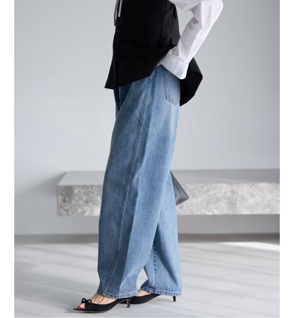 IENA「《追加2》カーブシルエットデニム」|デニム|ブルー