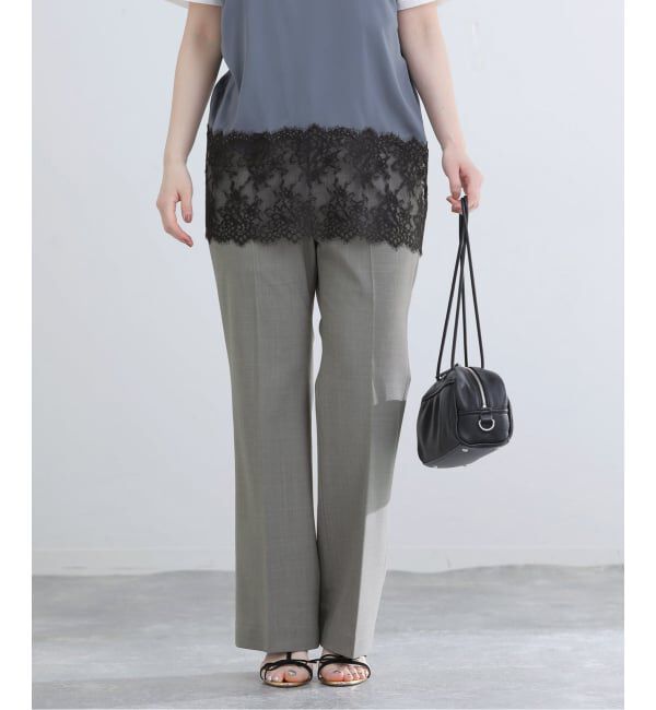 IENA「ウォッシャブル セミフレアパンツ」|スラックス|