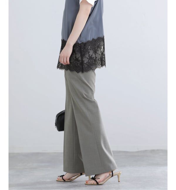 IENA「ウォッシャブル セミフレアパンツ」|スラックス|