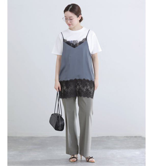 IENA「ウォッシャブル セミフレアパンツ」|スラックス|