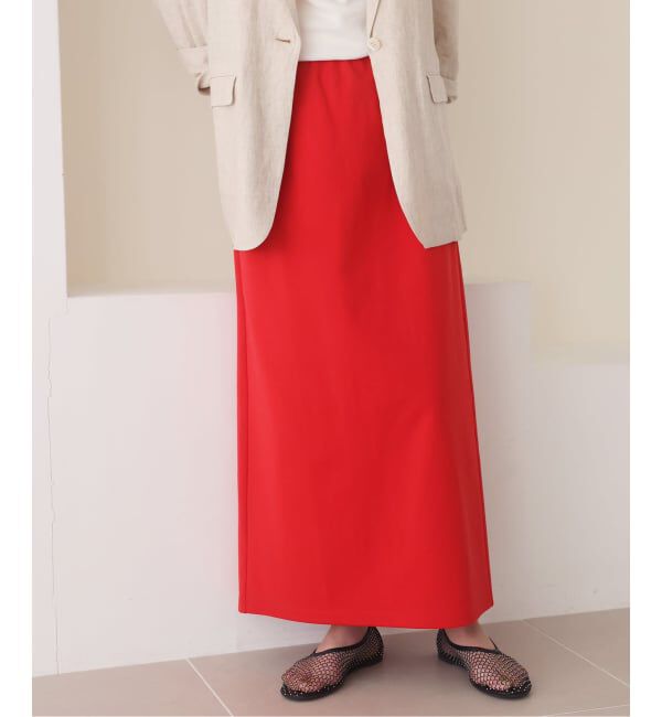 SLOBE IENA「カットリーンスカート」|スカート|レッド