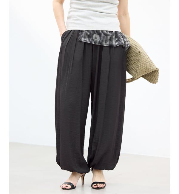 IENA「TORRAZZO DONNA/トラッゾドンナ ギャザーパンツ 6266-357」|その他|ブラック