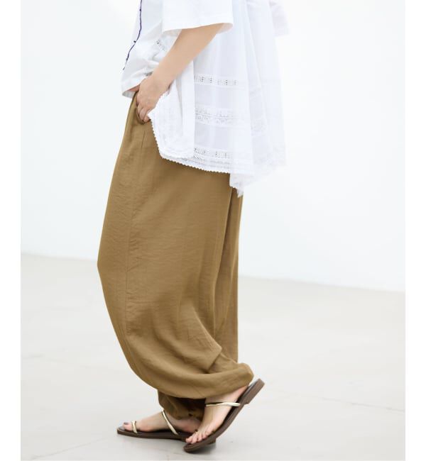 IENA「TORRAZZO DONNA/トラッゾドンナ ギャザーパンツ 6266-357」|その他|ブラウン