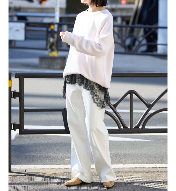 SLOBE IENA「《追加》レースコンビカットソー2」|Tシャツ・カットソー|