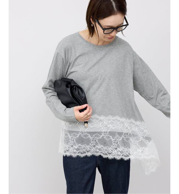 SLOBE IENA「《追加》レースコンビカットソー2」|Tシャツ・カットソー|