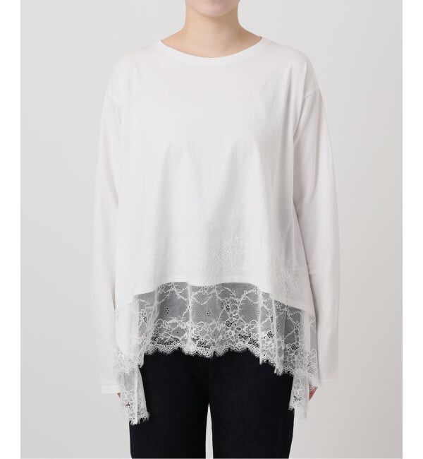 SLOBE IENA「《追加》レースコンビカットソー2」|Tシャツ・カットソー|