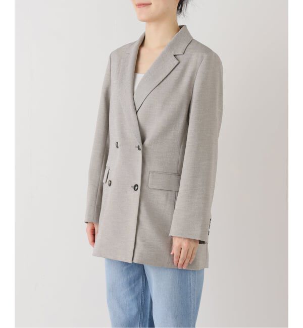 SLOBE IENA「《セットアップ対応可/WEB限定/追加4》ウォッシャブルツイルダブルジャケット」|テーラードジャケット|
