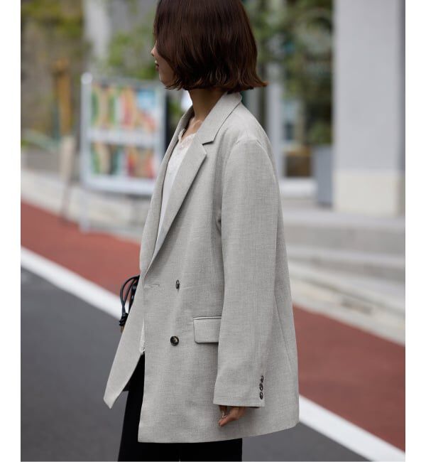SLOBE IENA「《セットアップ対応可/WEB限定/追加4》ウォッシャブルツイルダブルジャケット」|テーラードジャケット|