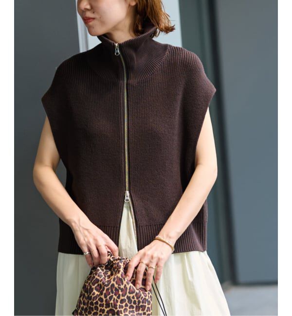 JOURNAL STANDARD relume「ハイネックジップベスト」|ベスト・ジレ|ブラウン