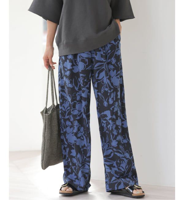 JOURNAL STANDARD relume「《追加》バイカラーリーフプリントパンツ」|その他|ブルー A