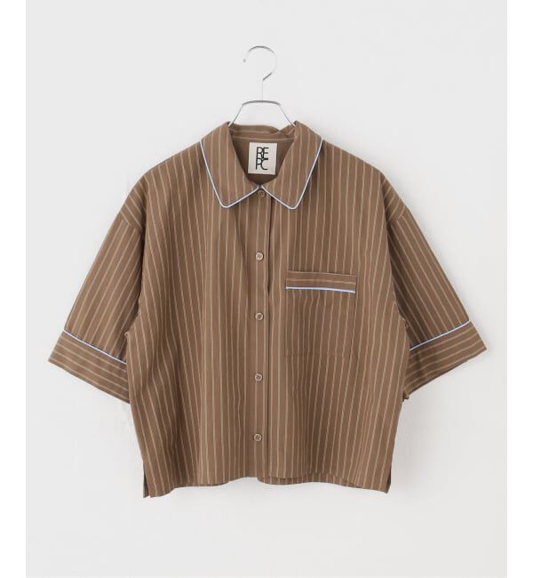 JOURNAL STANDARD relume「パイピングストライプシャツ」|シャツ・ブラウス|ブラウン