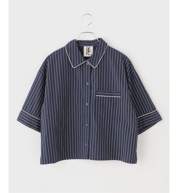 JOURNAL STANDARD relume「パイピングストライプシャツ」|シャツ・ブラウス|ネイビー