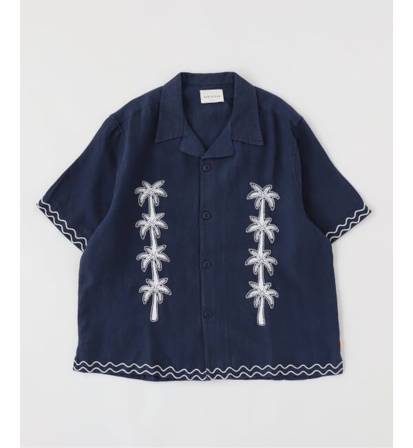 JOURNAL STANDARD「FAR AFIELD Navy Embroidered Landscape」|シャツ・ブラウス|ネイビー
