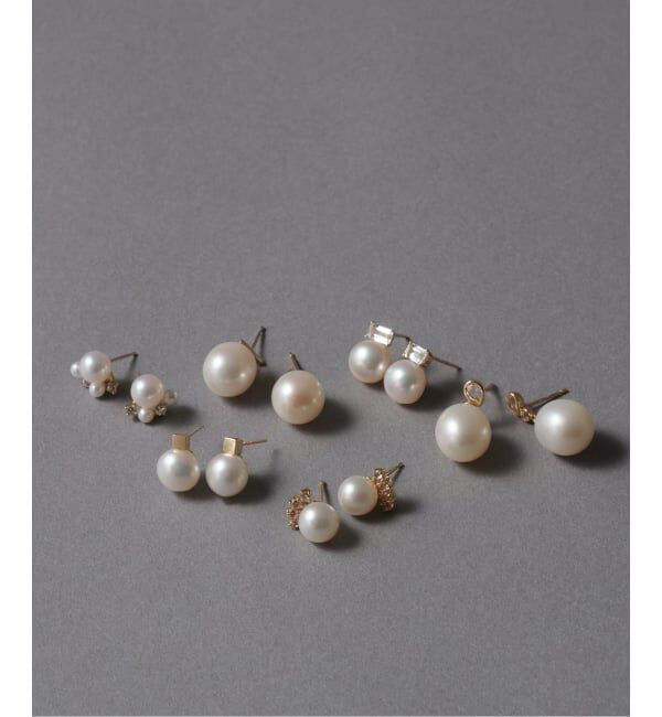 Lilas by Spick&Span「6mmパール*ホワイトトパーズピアス K10（両耳）」|ピアス|