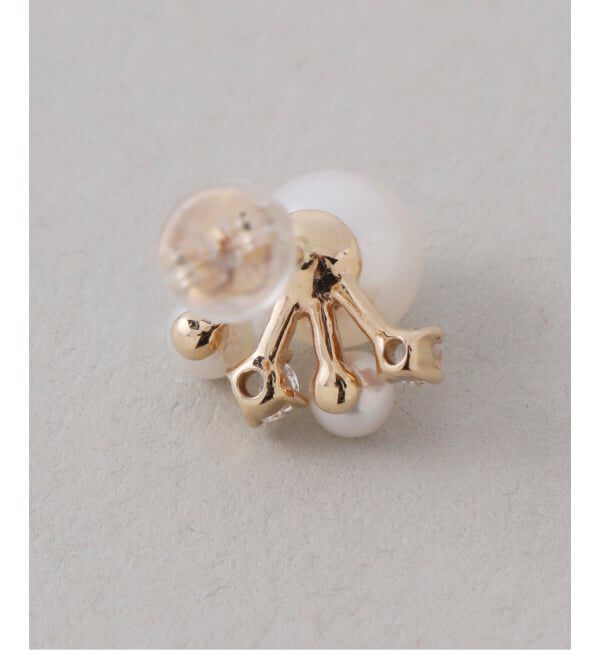 Lilas by Spick&Span「6mmパール*ホワイトトパーズピアス K10（両耳）」|ピアス|