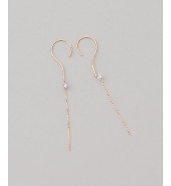 Lilas by Spick&Span「ホールダイヤ1pチェーンフックピアス K18（両耳）」|ピアス|