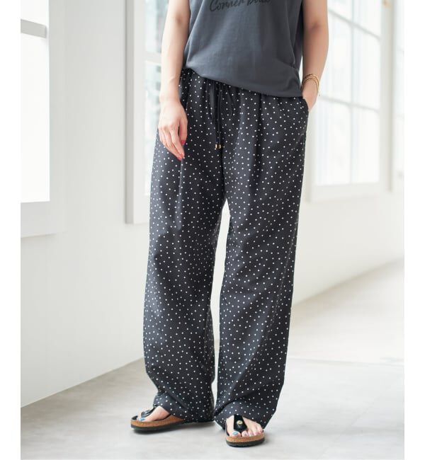 Spick and Span「《WEB限定 / 追加》ドットプリントイージーストレートパンツ」|スラックス|
