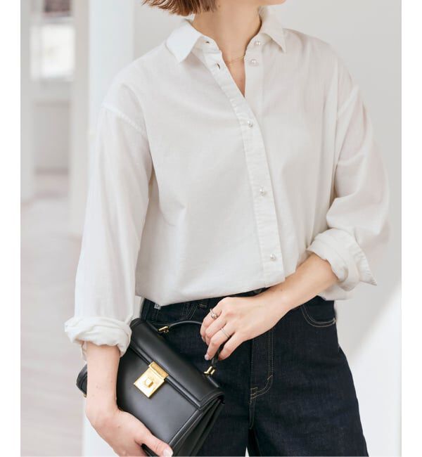 Spick and Span「コットンパールボタンシャツ」|シャツ・ブラウス|ホワイト