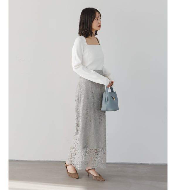 NOBLE「《WEB＆一部店舗限定・追加》リバーレースIラインスカート」|スカート|