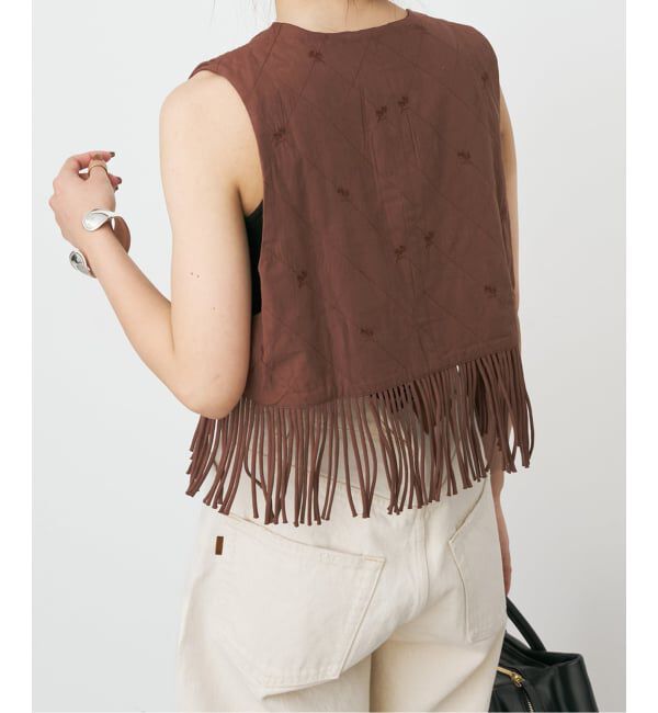 Spick and Span「crinkle crinkle crinkle 別注フリンジベスト*」|ダウンベスト・ベスト|