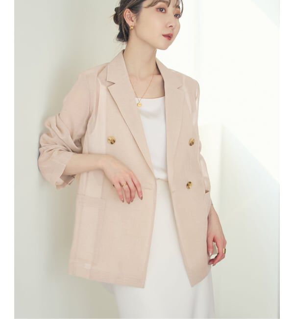 NOBLE「《追加予約・新色》スリットスリーブシアージャケット」|テーラードジャケット|