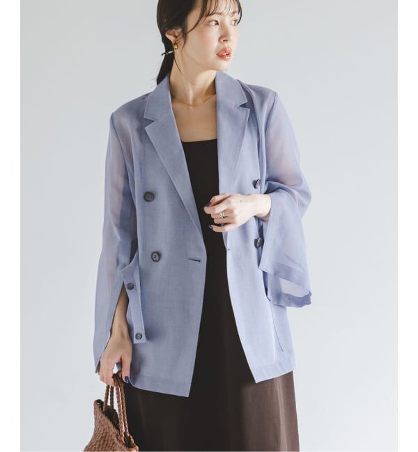 NOBLE「《追加予約・新色》スリットスリーブシアージャケット」|テーラードジャケット|