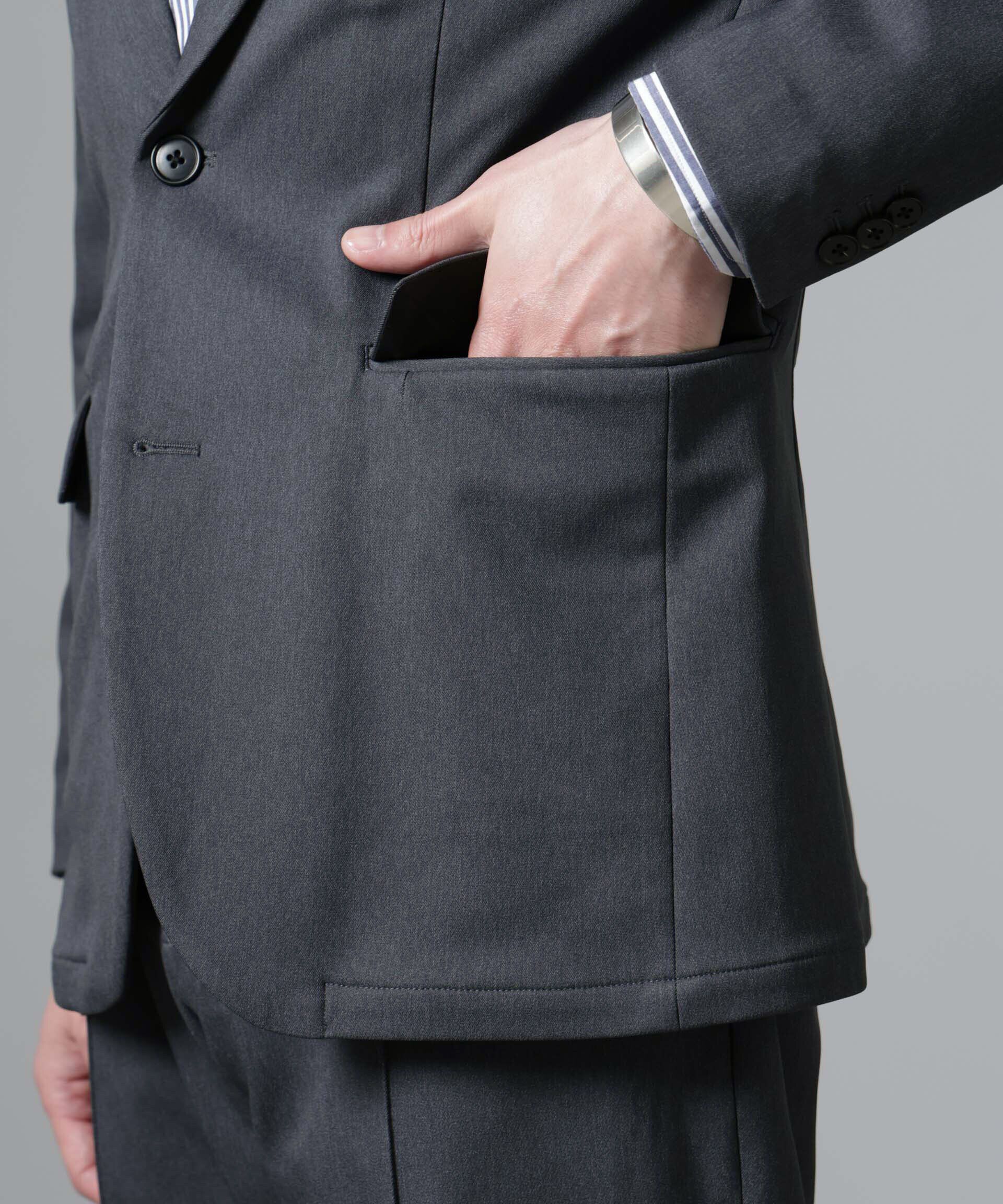 nano･universe「｢N JACKET BASIC｣CATINA(R)ﾒﾗﾝｼﾞ二重織ﾂｲﾙｽﾄﾚｯﾁｼﾞｬｹｯﾄ(ｾ 」|スーツ|