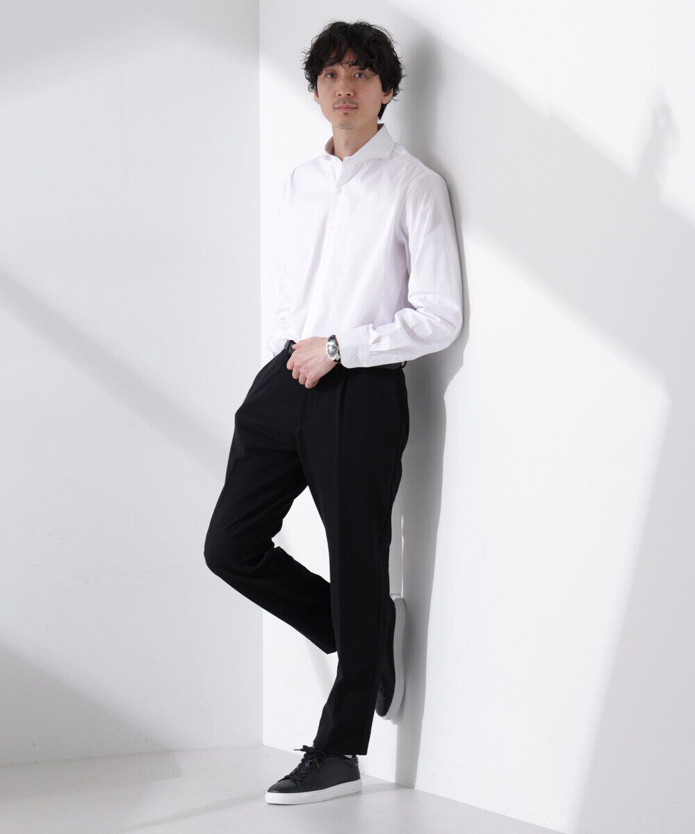 nano･universe「｢N shirt｣Anti Soaked(R) 汗染み防止ホリゾンタルカラーシャツ長袖」|シャツ・ブラウス|