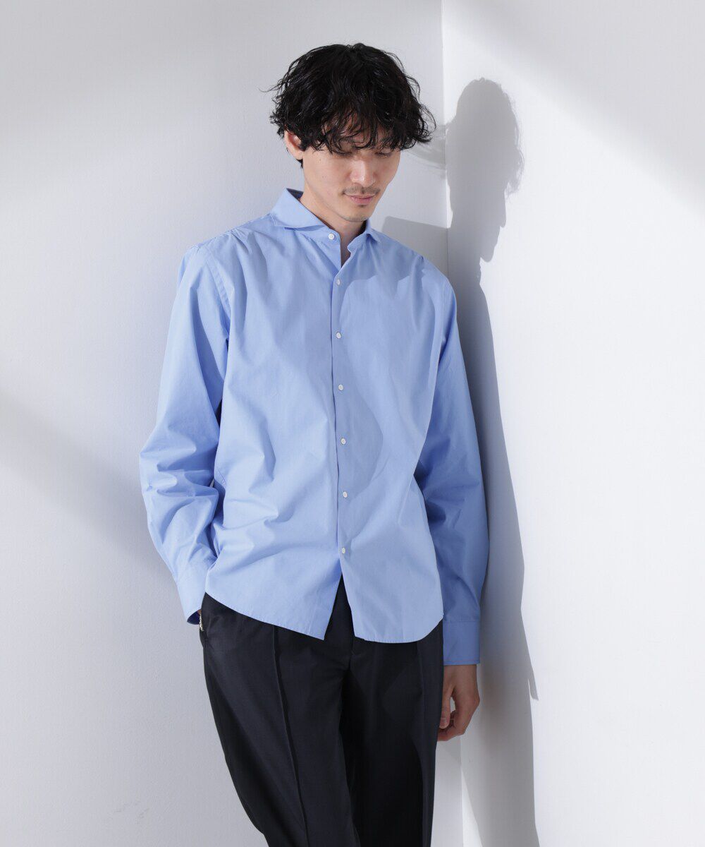 nano･universe「｢N shirt｣Anti Soaked(R) 汗染み防止ホリゾンタルカラーシャツ長袖」|シャツ・ブラウス|