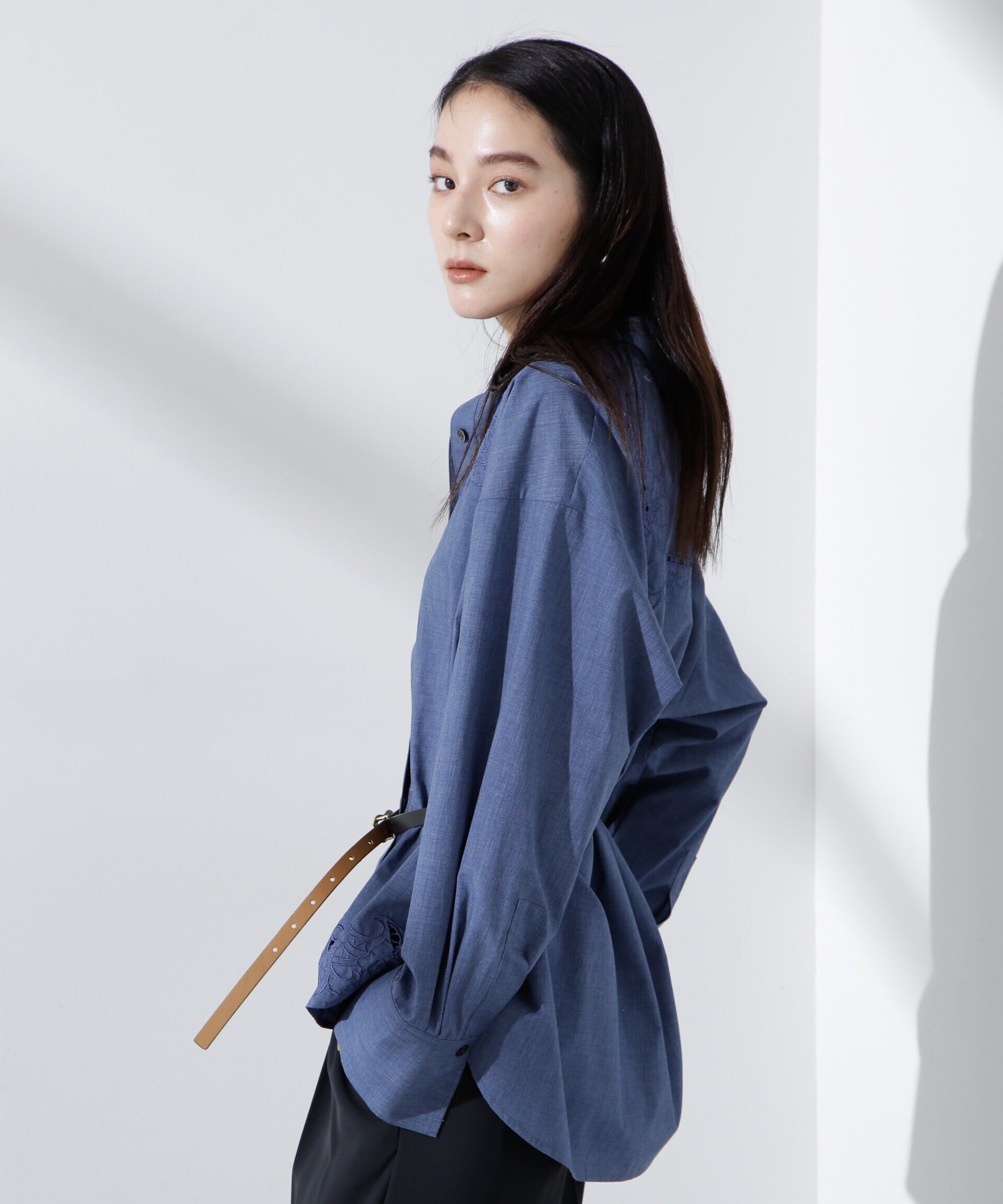 nano･universe「カットワークレースオーバーサイズシャツ」|シャツ・ブラウス|