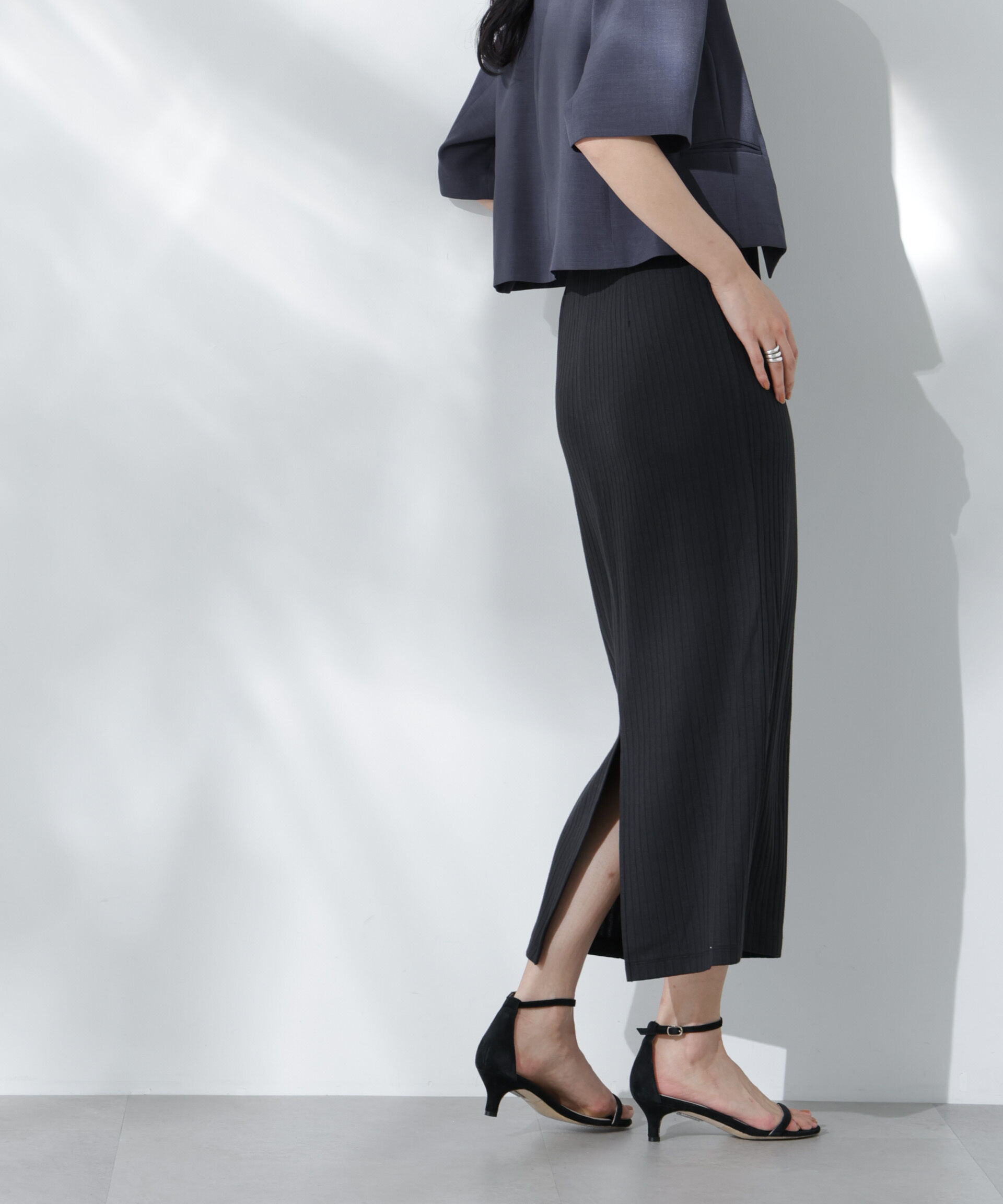 nano･universe「Anti Soaked(R) 汗染み防止リブタイトスカート（セットアップ可）」|スカート|