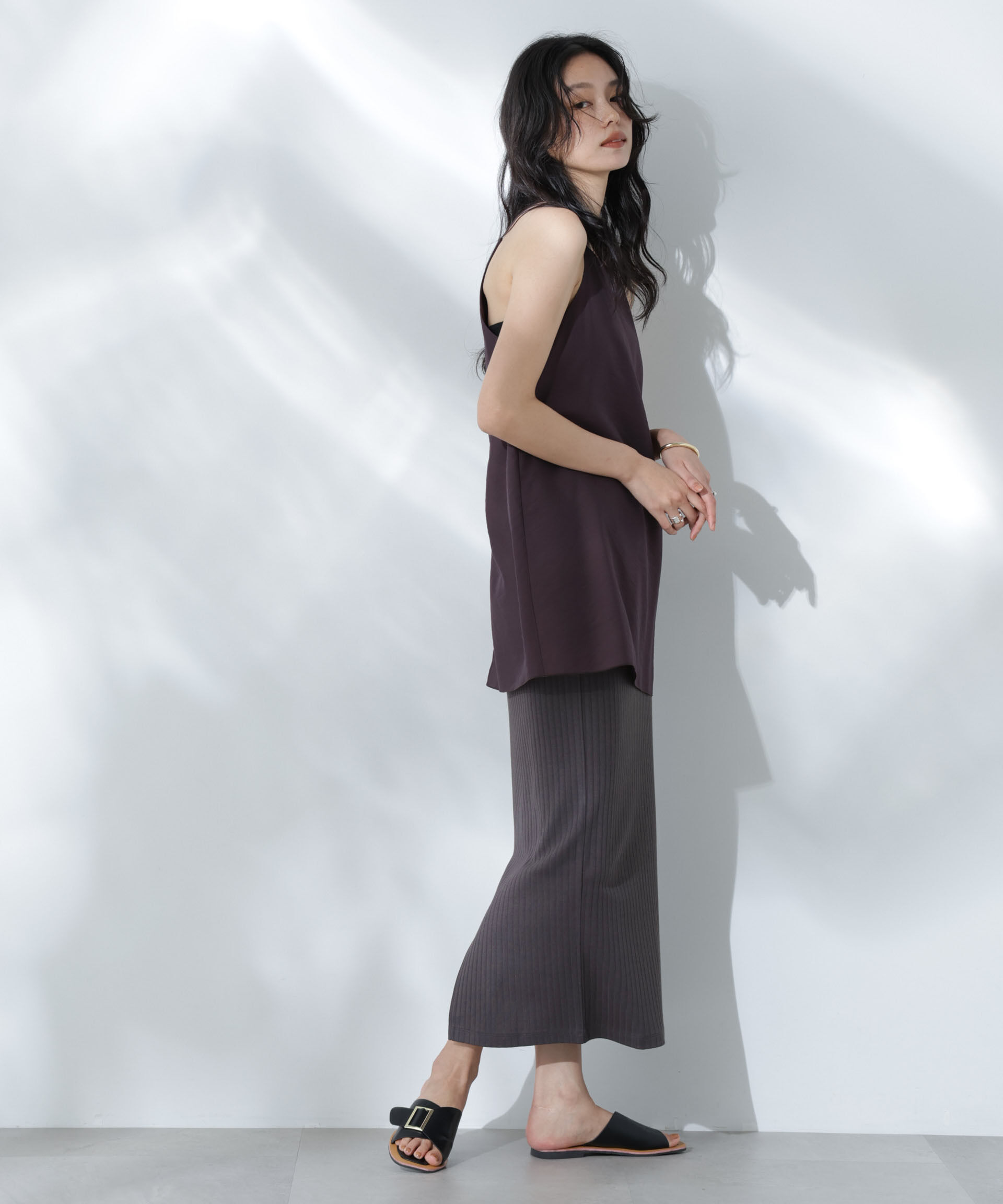 nano･universe「Anti Soaked(R) 汗染み防止リブタイトスカート（セットアップ可）」|スカート|