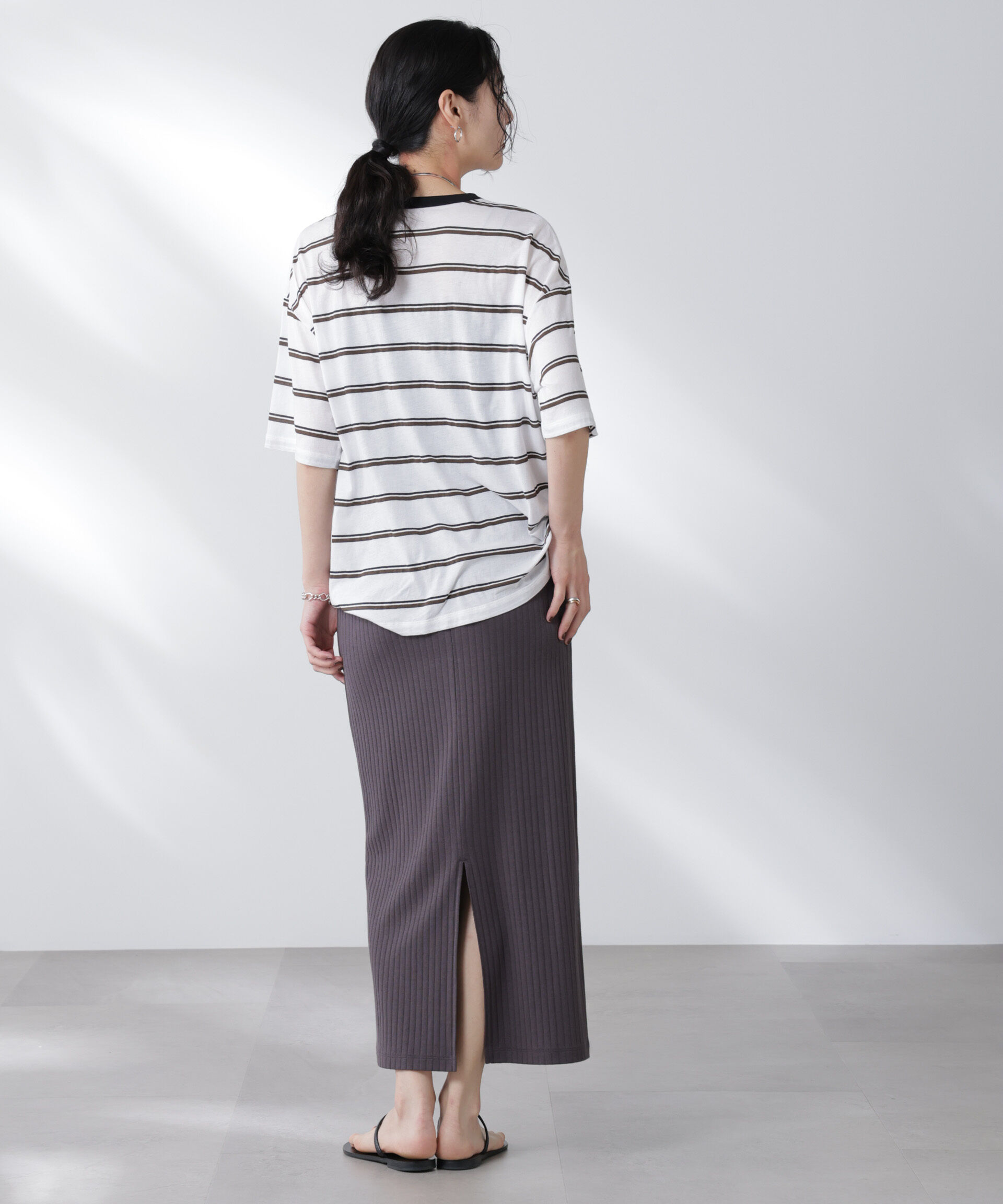 nano･universe「Anti Soaked(R) 汗染み防止リブタイトスカート（セットアップ可）」|スカート|