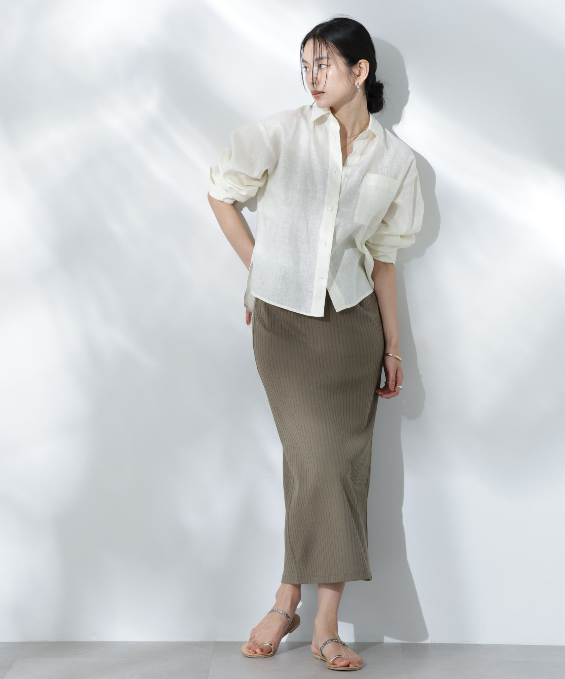 nano･universe「Anti Soaked(R) 汗染み防止リブタイトスカート（セットアップ可）」|スカート|