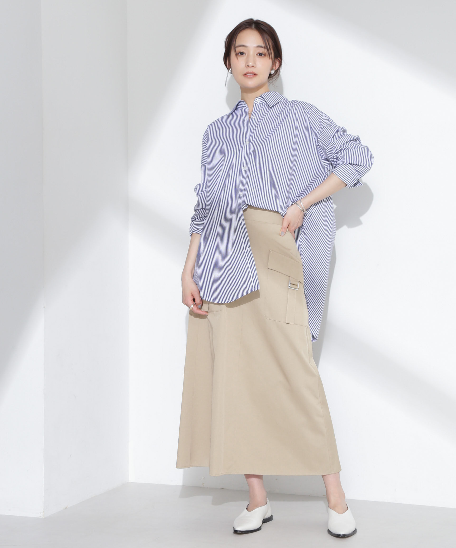 nano･universe「フラップポケットフレアスカート」|スカート|