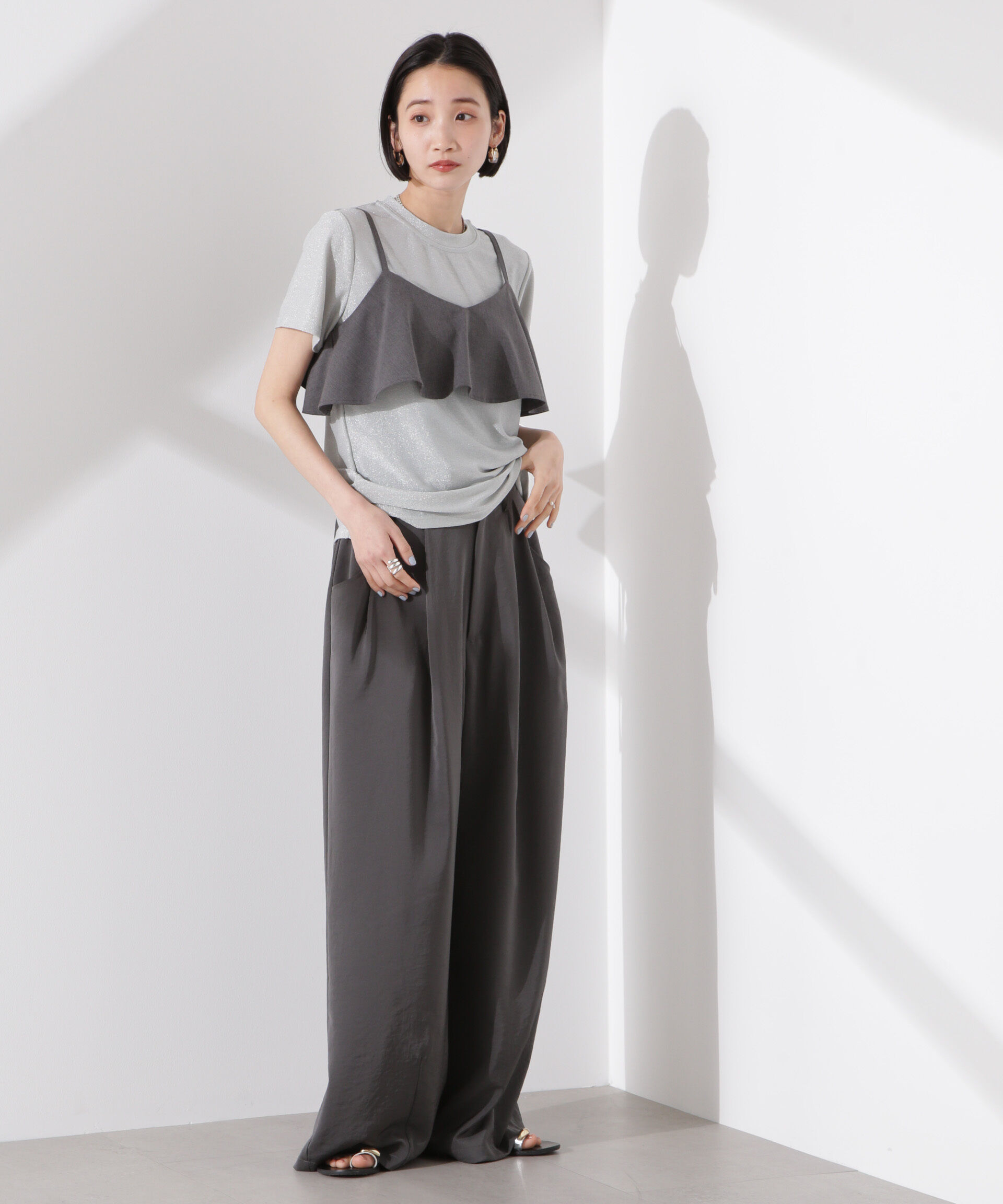 nano･universe「ラメカットクルーネックＴシャツ」|Tシャツ・カットソー|