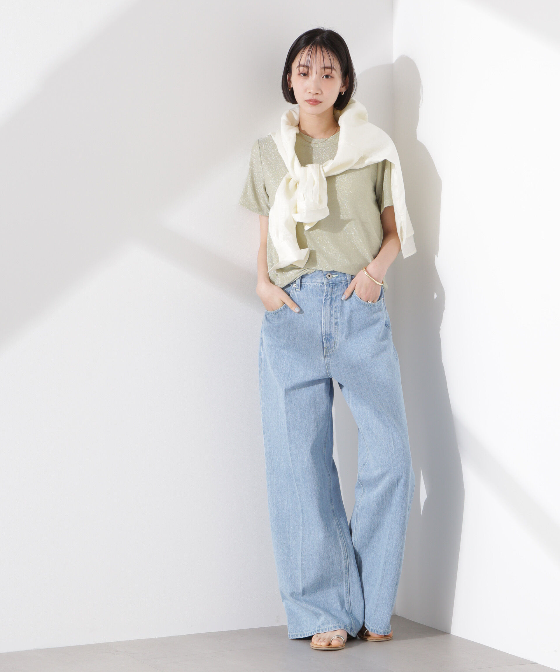 nano･universe「ラメカットクルーネックＴシャツ」|Tシャツ・カットソー|