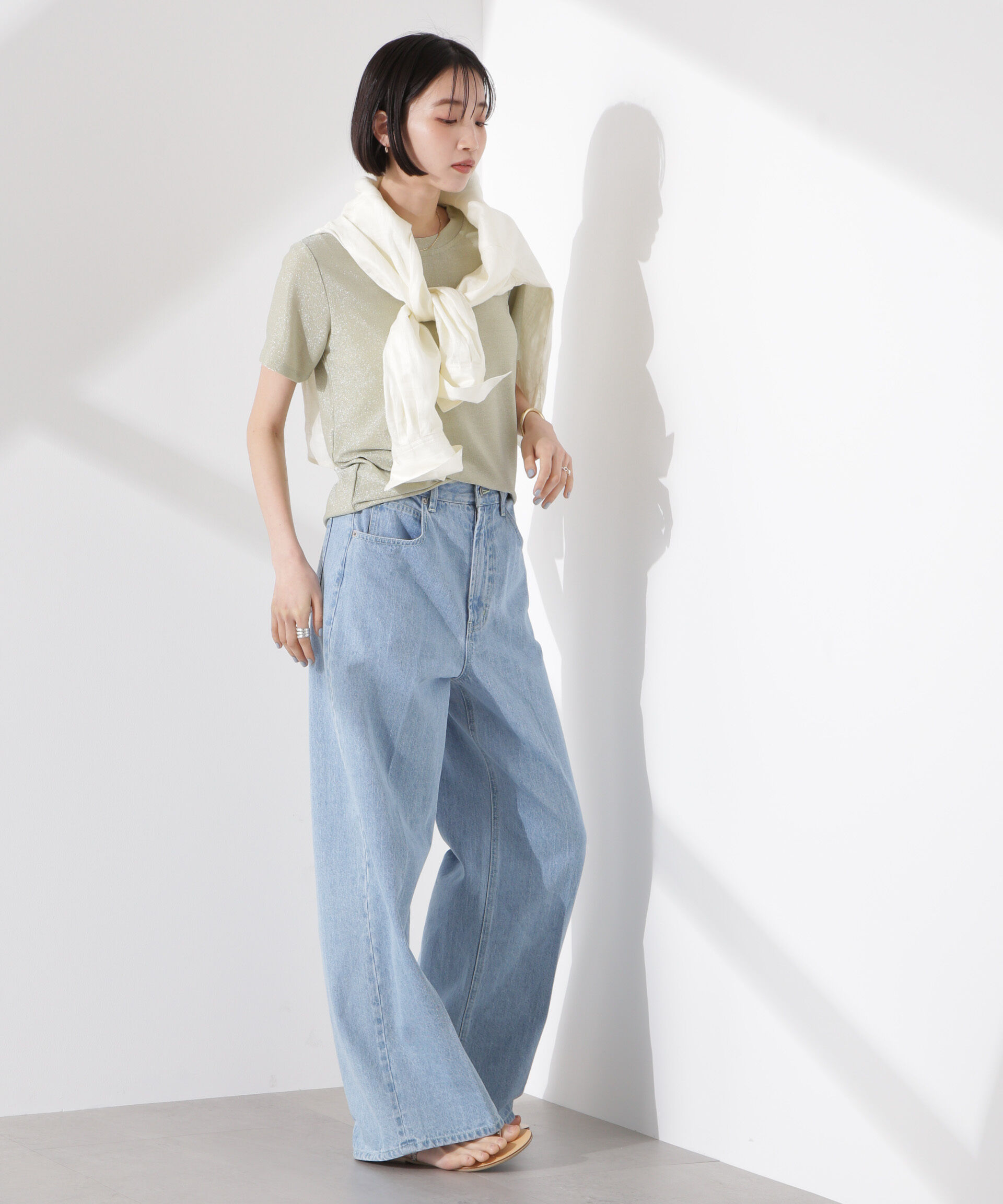 nano･universe「ラメカットクルーネックＴシャツ」|Tシャツ・カットソー|