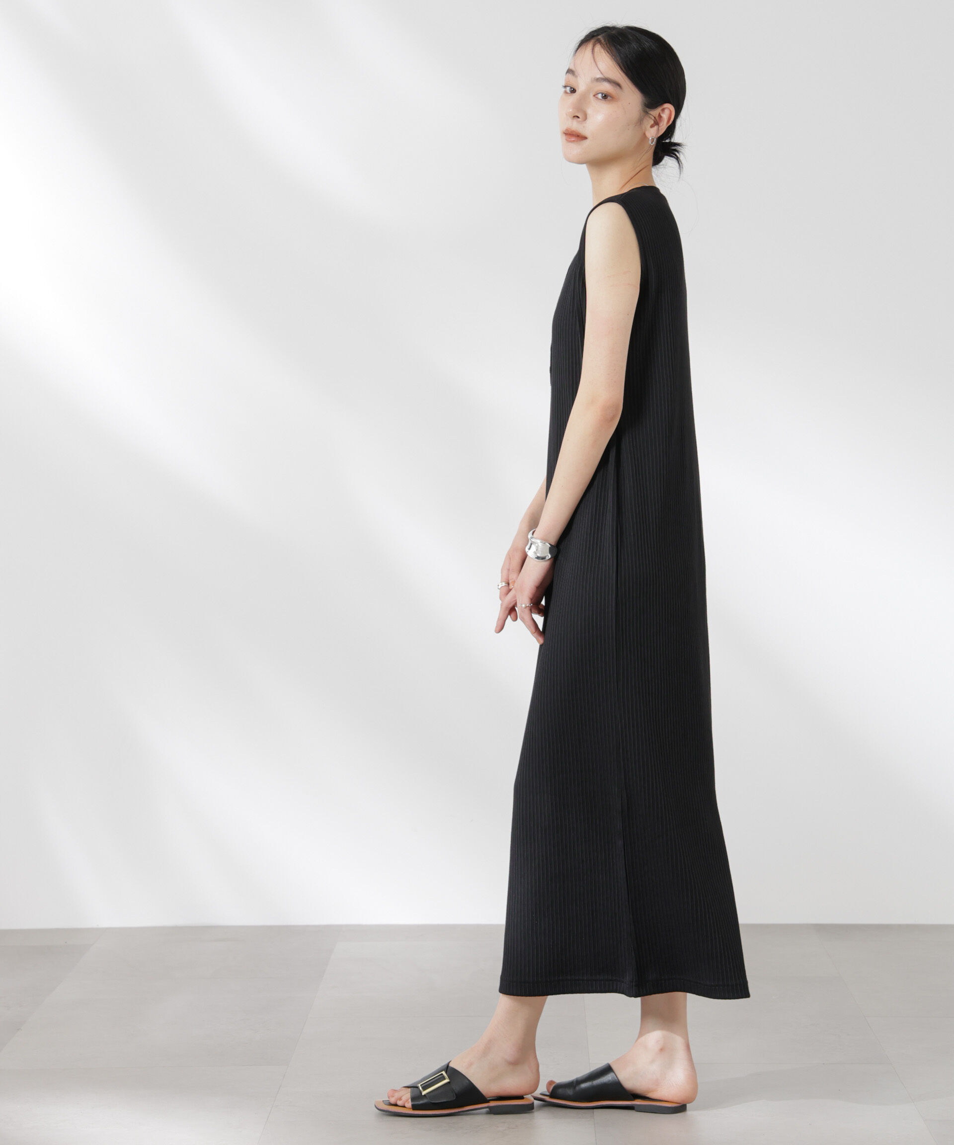 nano･universe「ヘンリーネックドライテレコワンピース」|ワンピース|