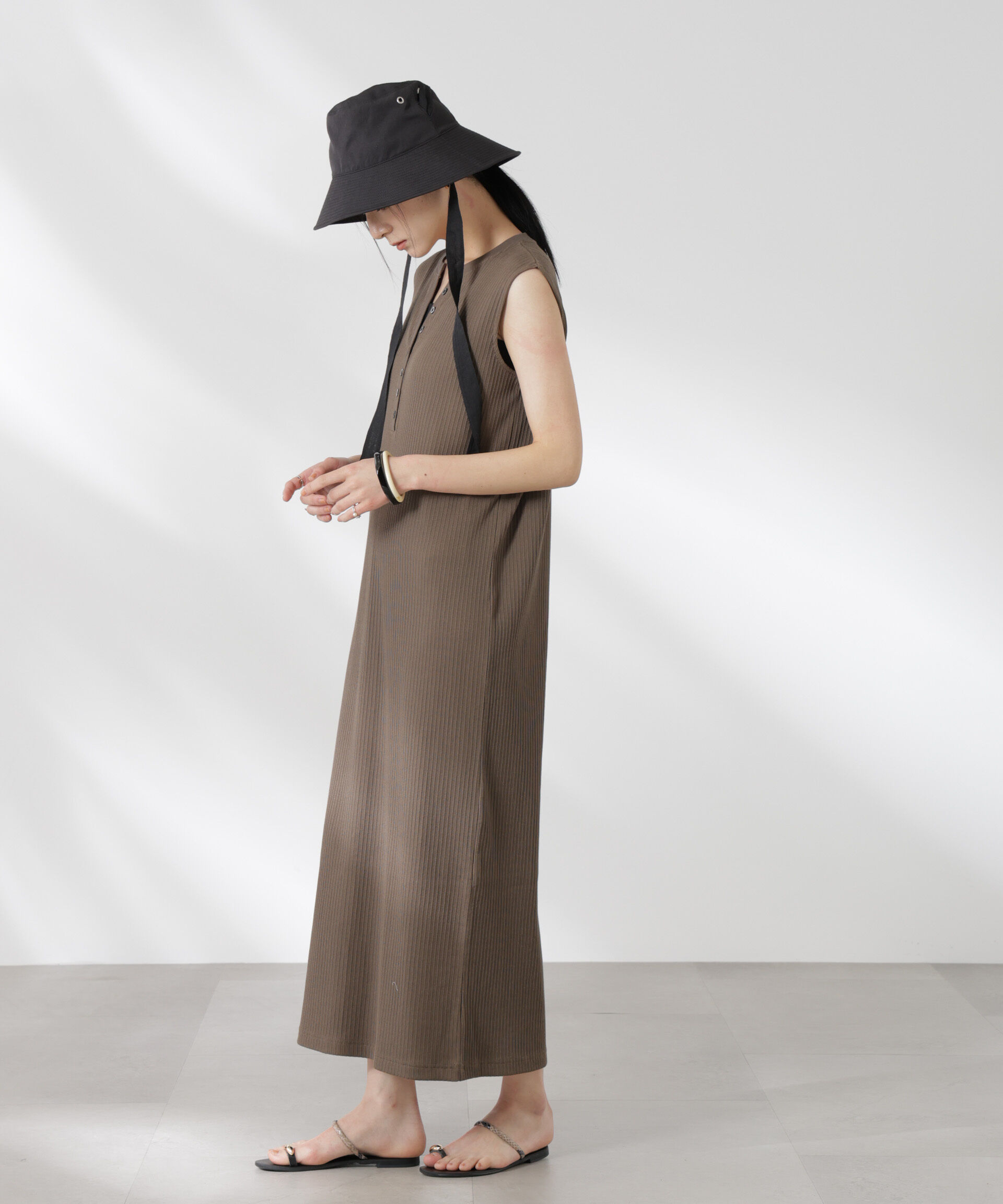 nano･universe「ヘンリーネックドライテレコワンピース」|ワンピース|