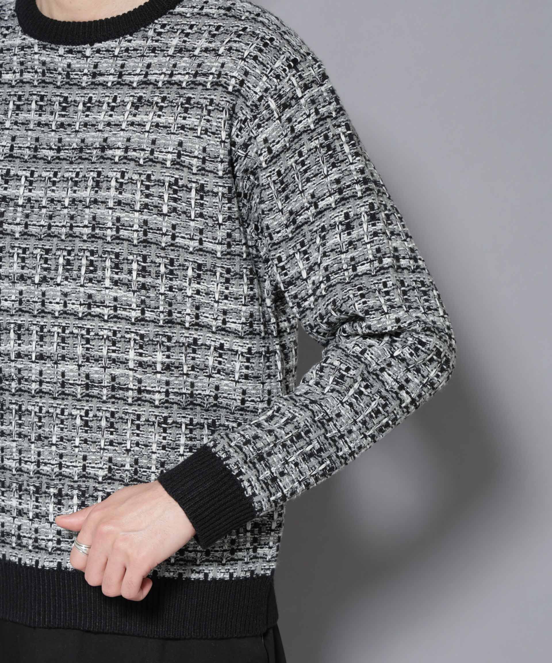 nano･universe「ツイードジャガードニット」|ニット・セーター|