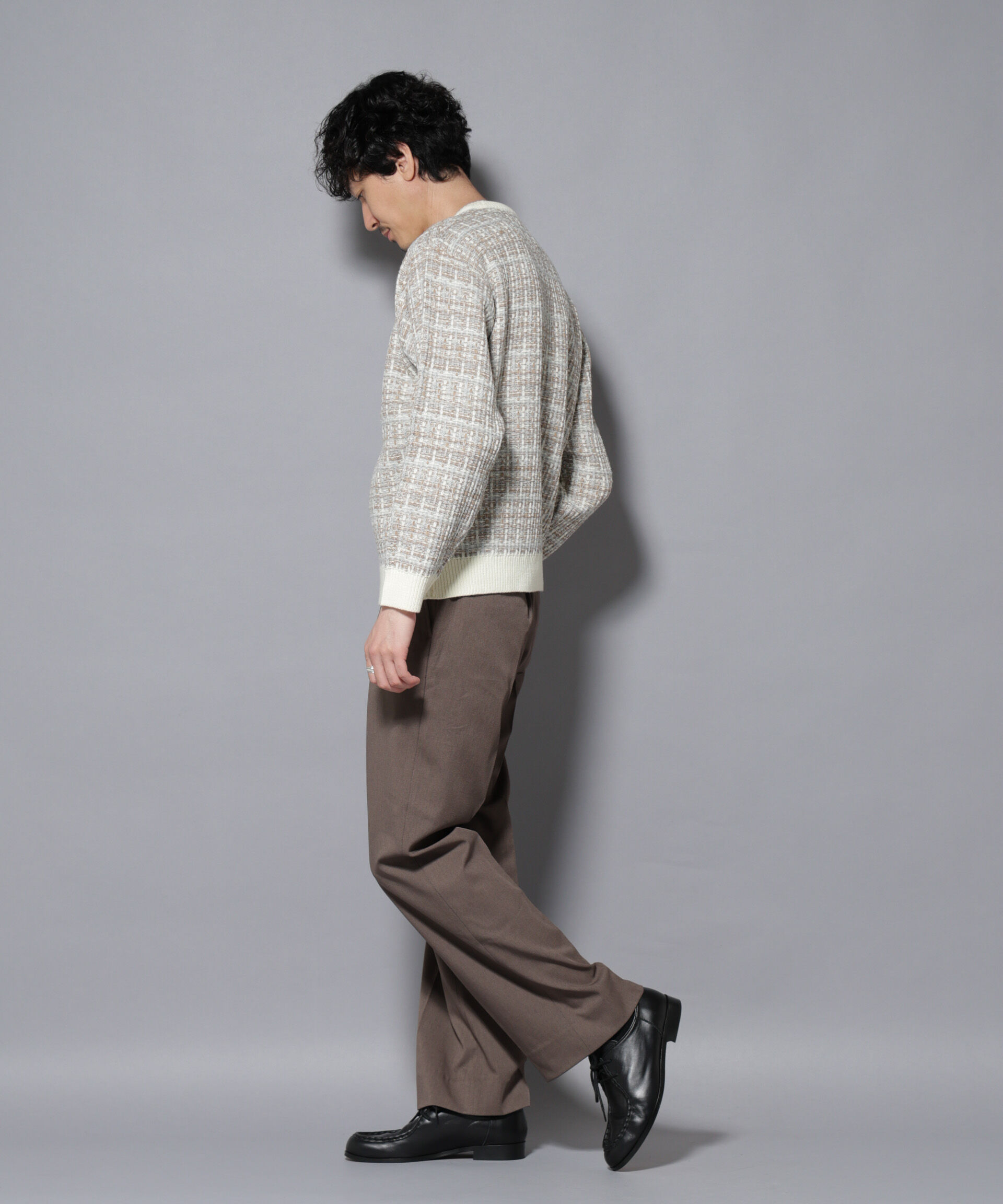 nano･universe「ツイードジャガードニット」|ニット・セーター|